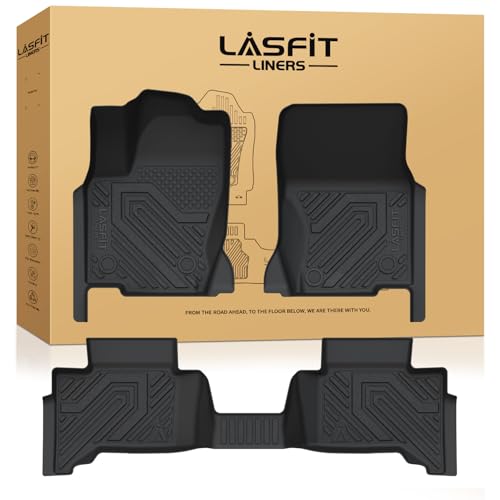 LASFIT Floor Mats Custom Fit for Toyota Land Cruiser 2024 2025, All-Weather Protection TPE 1st & 2nd Row Car Liners for Toyota Accsessories, Black Odor-Less Easy to Clean