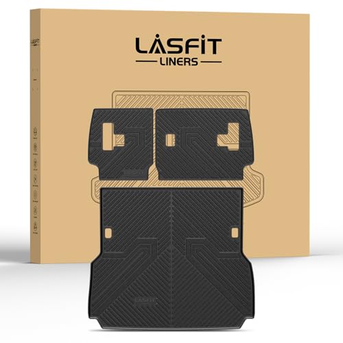 LASFIT Cargo Mat & Seatback Mat for Toyota Land Cruiser/for Lexus GX550 5-Seat 2024-2026, Custom Fit All-Weather TPE Rubber Backrest & Trunk Mats for Land Cruiser Accessories, Easy to Clean, Black