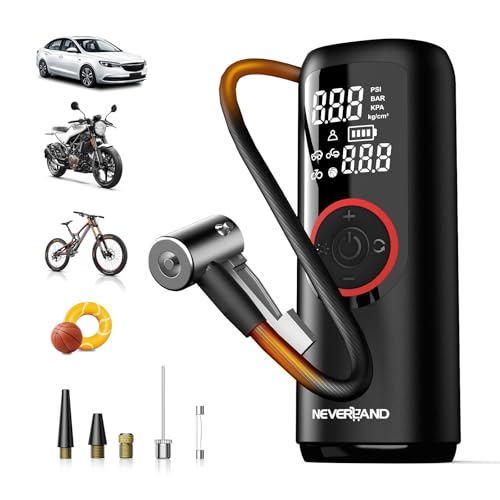 NEVERLAND Tire Inflator Portable Air Compressor - Auto Portable Air Pump for Car Tires, 150PSI Electric Air Inflator for Car Tires, Bike, Bicycle, Motorcycle, Ball Inflation