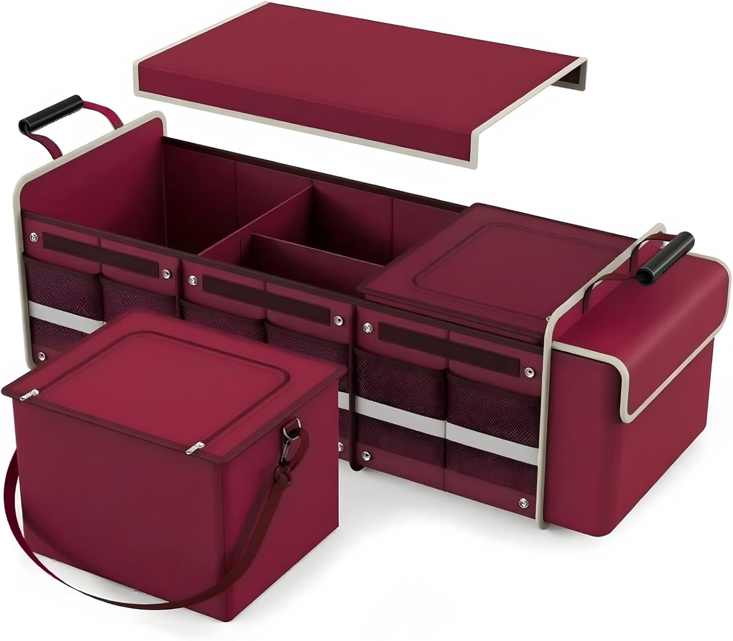 titiyiof Large Trunk Organizer (Wine Red)