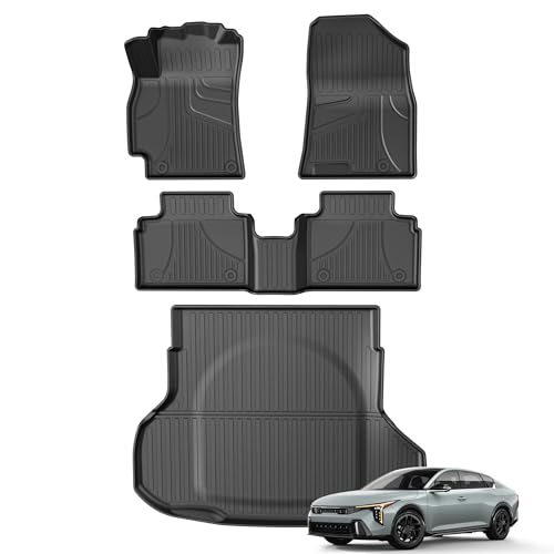 K4 Floor Mats Compatible with 2025 2026 Kia K4 LX LXS EX GT-Line/GT-Line Floor Liners & Cargo Mat - Custom Fit Odorless Anti-Slip All Weather Floor Mats for Kia K4 Car Accessories Black