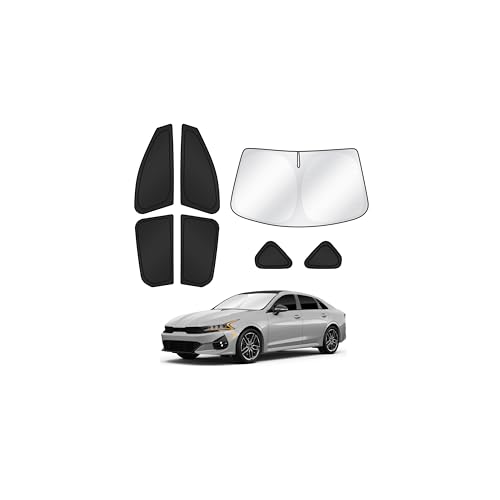 Sunshades for 2025 2026 Kia K4 Accessories Windshield Sun Shade Side Rear Window Shade Cover Sun Visor Shield Privacy Protection for Camping Keep Vehicle Cool Black 7PCS
