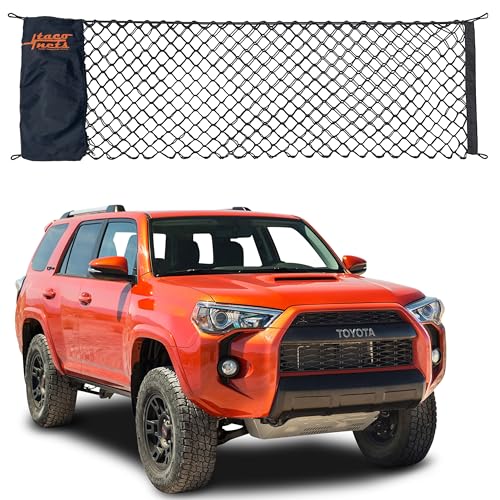 Envelope Cargo Net for Toyota 4Runner - Fits 2010-2024 w/ 2nd Row - Upgraded 5mm Bungee - Integrated Storage Bag - Heavy Duty Hooks - Designed in USA