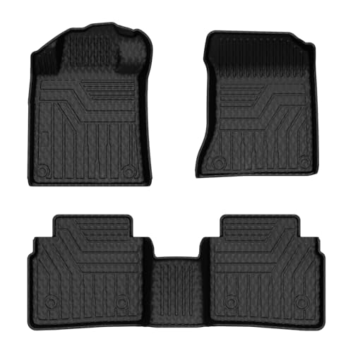 Mixsuper Floor Mats for Nissan Altima 2019-2024 2025, Custom Fit TPE All-Weather Floor Liners, Waterproof Anti-Slip Heavy Duty Mats, 1st and 2nd Row Accessories Set Black