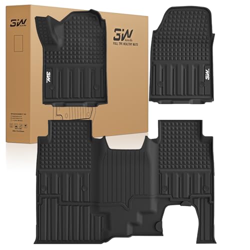3W Floor Mats Fit for Chevrolet Silverad EV 2024-2025 (WT & RST)/GMC Sierra EV/Sierra EV Denali Accessories TPE All Weather Floor Liner, 1st and 2nd Row Car Mats