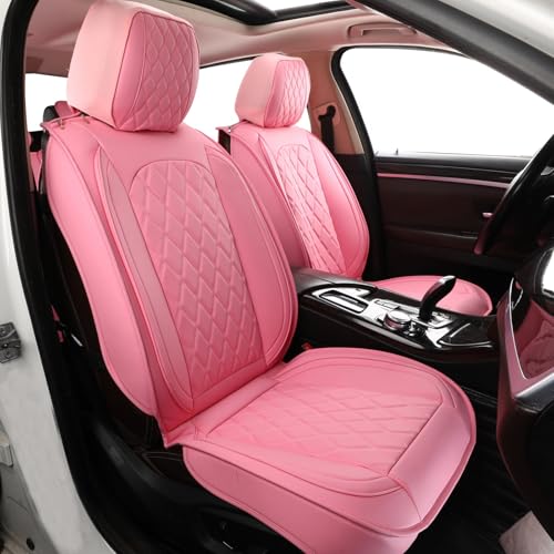 MIROZO Leather Seat Covers Full Set (Pink)