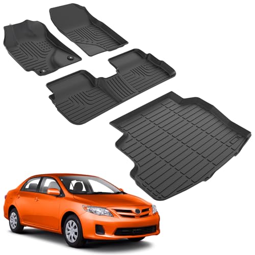 for Toyota Corolla Floor Mats 2013 2012 2011 2010 2009,Car Mats for Corolla All Weather Floor Mats Cargo Liner Accessories Car Mat 2009-2013