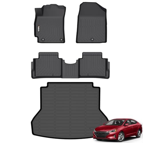 Wailtnb-All Weather Floor Mats and Cargo Liners for Hyundai Elantra 2017-2020 Liners Custom Fit Hyundai Elantra 2017-2020 Waterproof Durable Easy to Clean Accessories