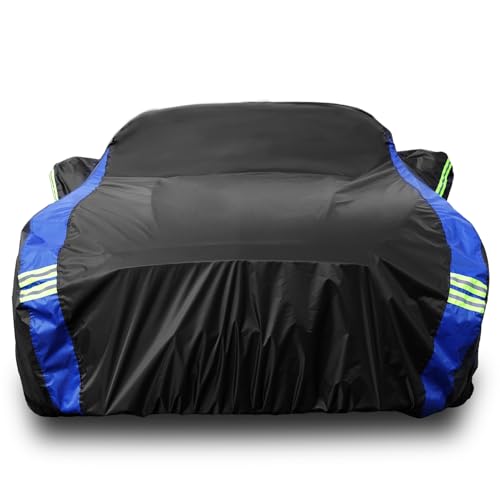 Avecrew Car Cover for Ford Mustang Waterproof All Weather for Automobiles, Outdoor Full Exterior Covers Fit Sedan Without Zipper Door Design