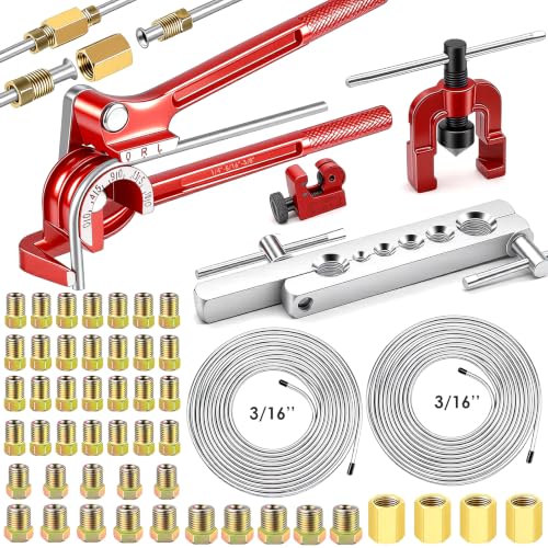 smseace 55Pack 3/16 Inch+3/16 Inch Brake line kit (Zinc-Plated)