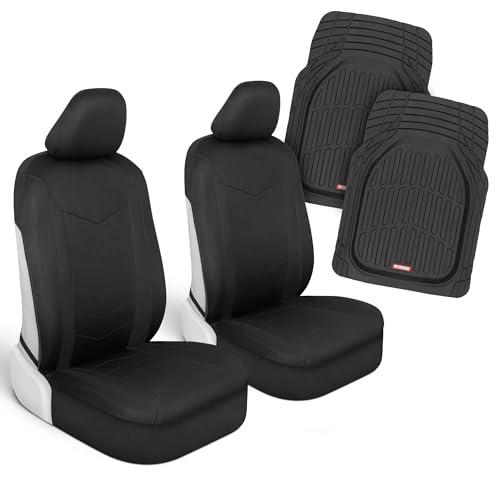 Motor Trend (2 Car Seat Covers for Front Seats with (2) Trimmable Car Floor Mats  Universal Fit Auto Accessories for Cars, Trucks, SUVs, Vans  Interior Protection and Vehicle Interior Shield Combo
