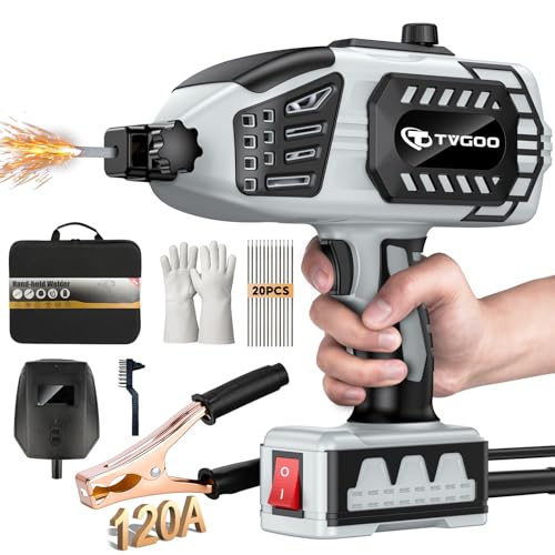Portable Handheld Welding Machine - 110V IGBT Inverter Handheld Welder, 20-120A ARC Adjustable Current, Hot Start & Anti-Stick for 3/32"-1/8" Welding Rods(Grey)