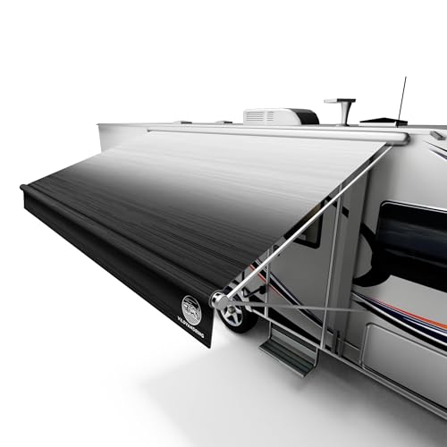 Heavy-Duty RV Awning Fabric Replacement 15ft  Camper Awning Fabric Replacement, 19.5oz Heat-Sealed Vinyl, UV & Weatherproof, Sunproof, Universal Outdoor Canopy for RVs, Campers, Trailers & More