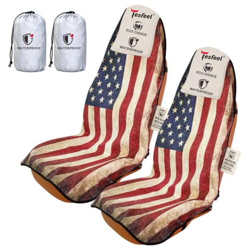 TESFEEL Car Seat Cover Towel (American flag)