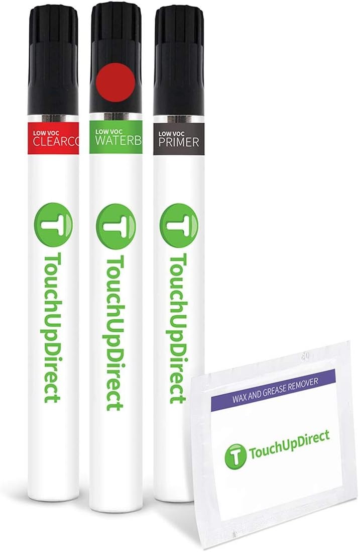 TouchUpDirect E4/F1/6D/M6886/M6470/6470 Vermillion Red Compatible with Ford Exact Match Touch Up Paint Brush - Preferred Kit